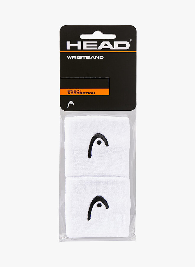 Head Polsband 2,5" - 2 Stuks - Wit