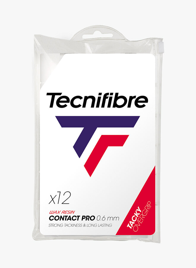 Tecnifibre Contact Pro Overgrip - Wit - 12 Stuks