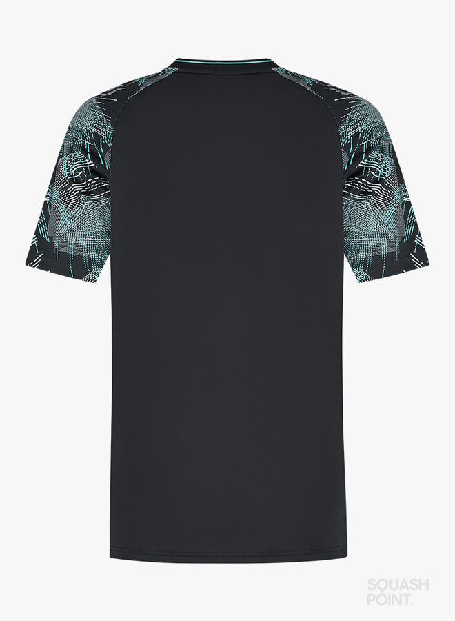 Dunlop Mens Game Tee 3 - Zwart / Wit / Lichtblauw