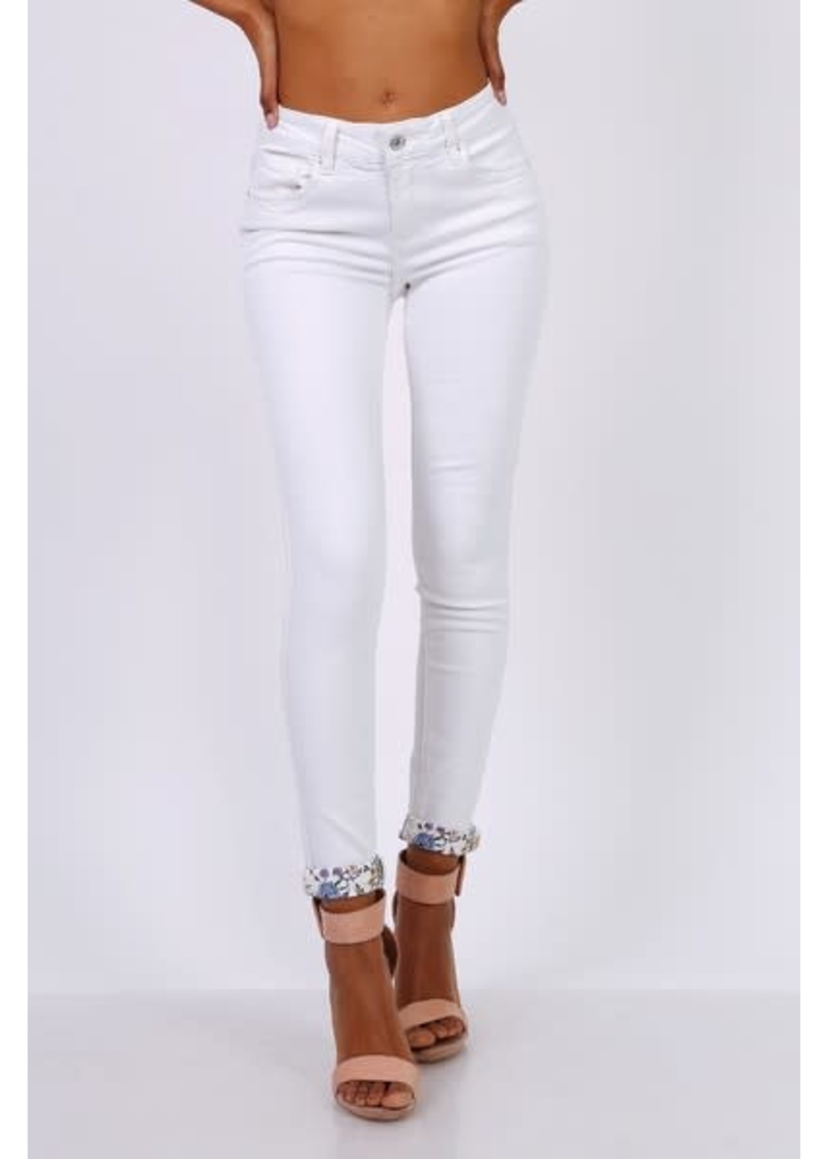TOXIK Jeans met  bloemenmotief