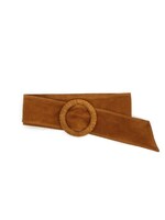 Lederen daim ceintuur Cognac/Camel ONE SIZE