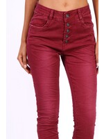 TOXIK Jeans met knoopsluiting Aubergine
