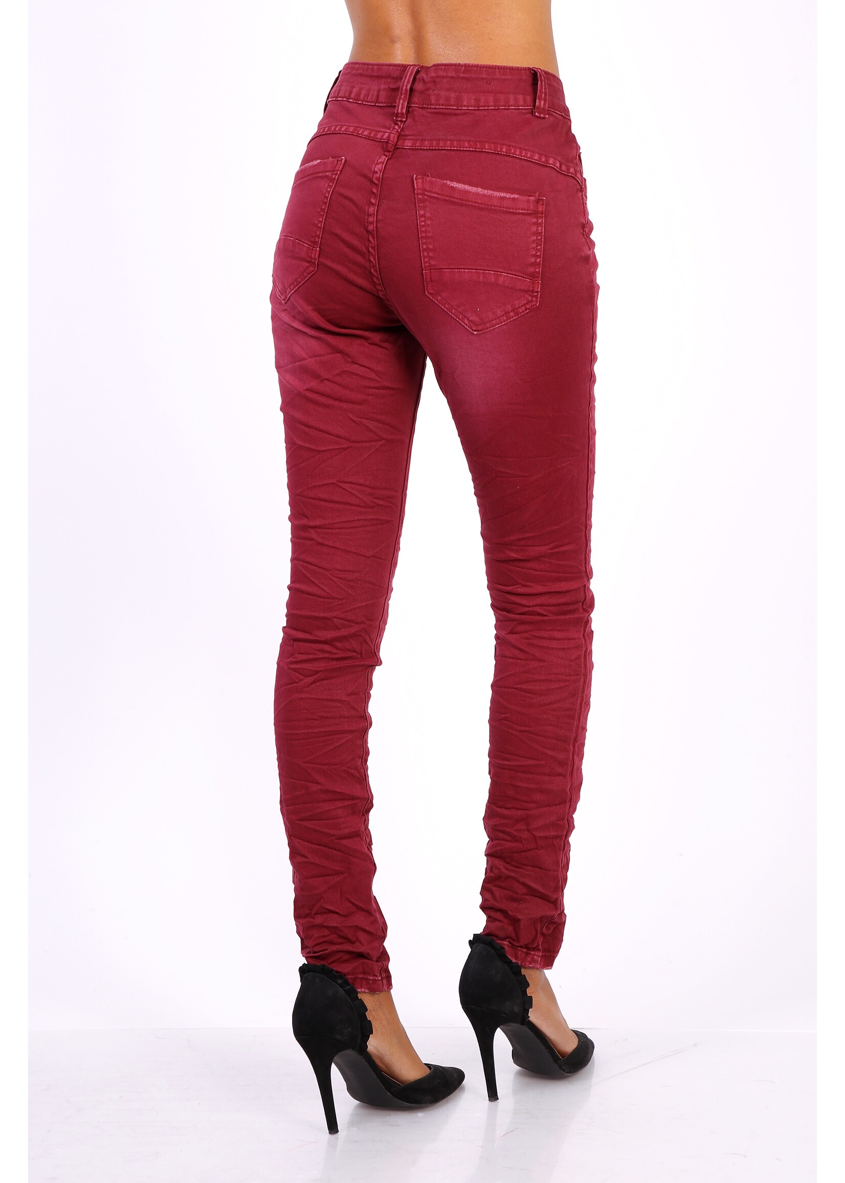 TOXIK Jeans met knoopsluiting Aubergine