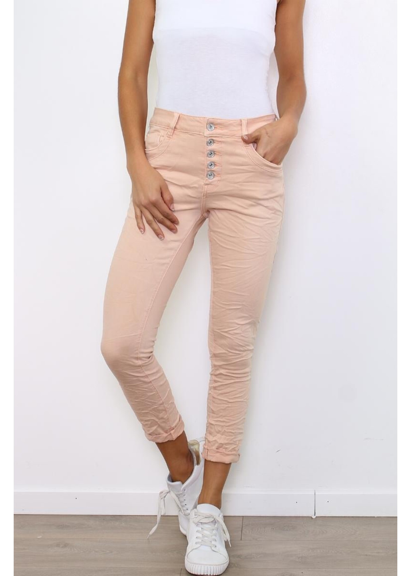 TOXIK Jeans Zalm met  knoopsluiting