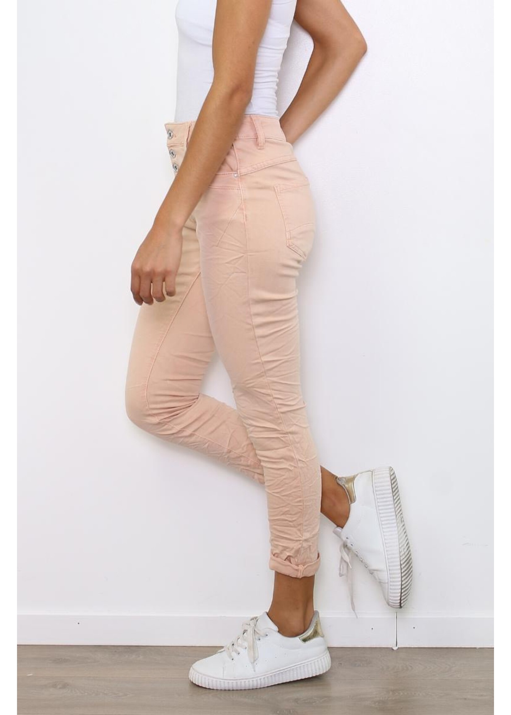 TOXIK Jeans Zalm met  knoopsluiting