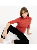 Turtle neck Terracotta halve mouw