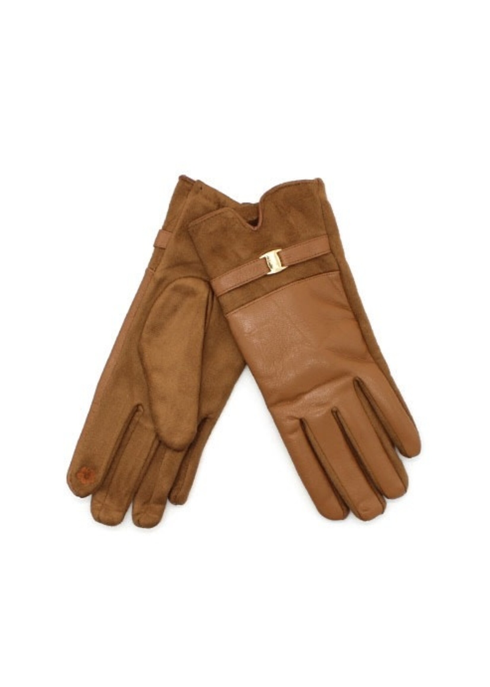 Suede look handschoenen met detail