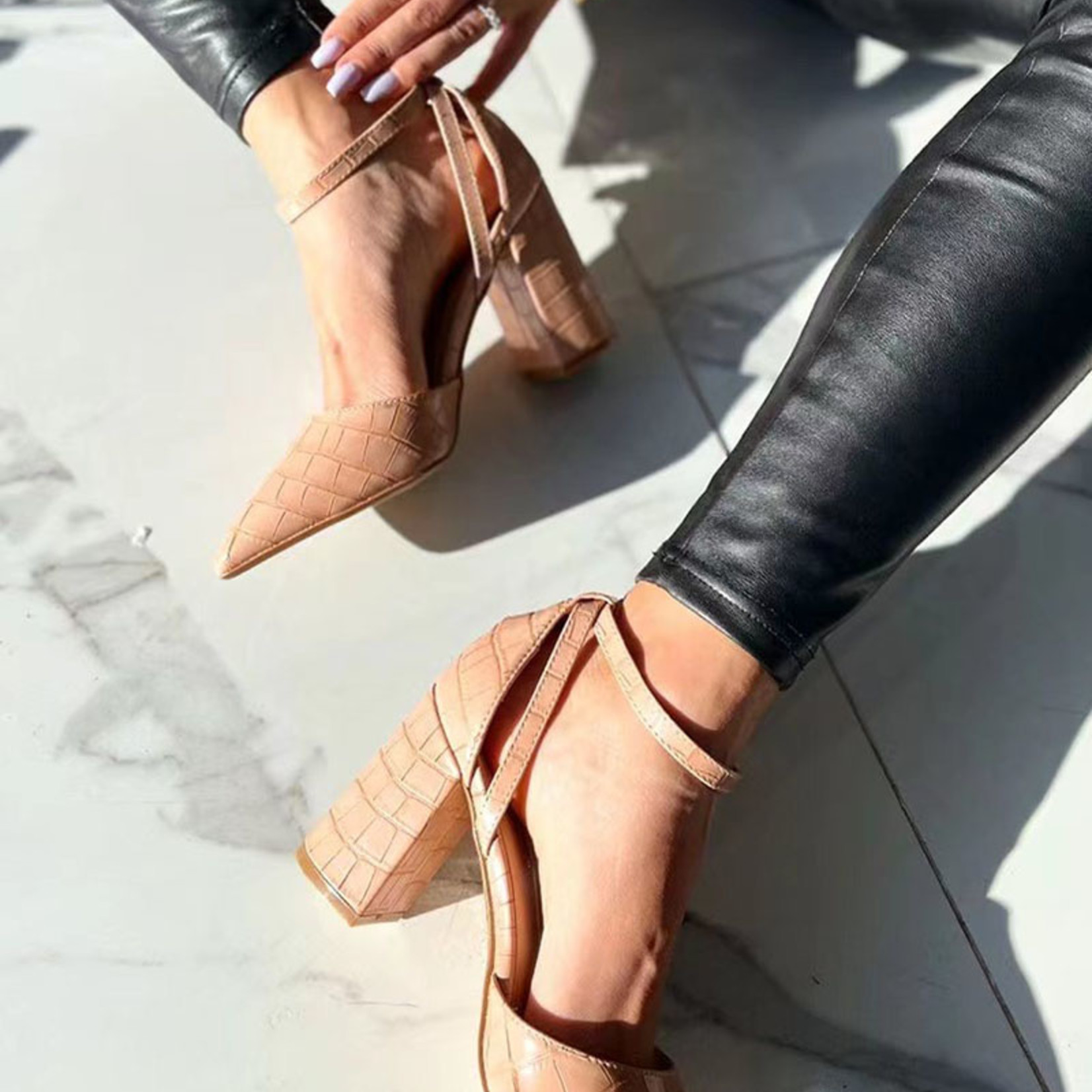 Heels sandaaltjes Nude - FieAmore