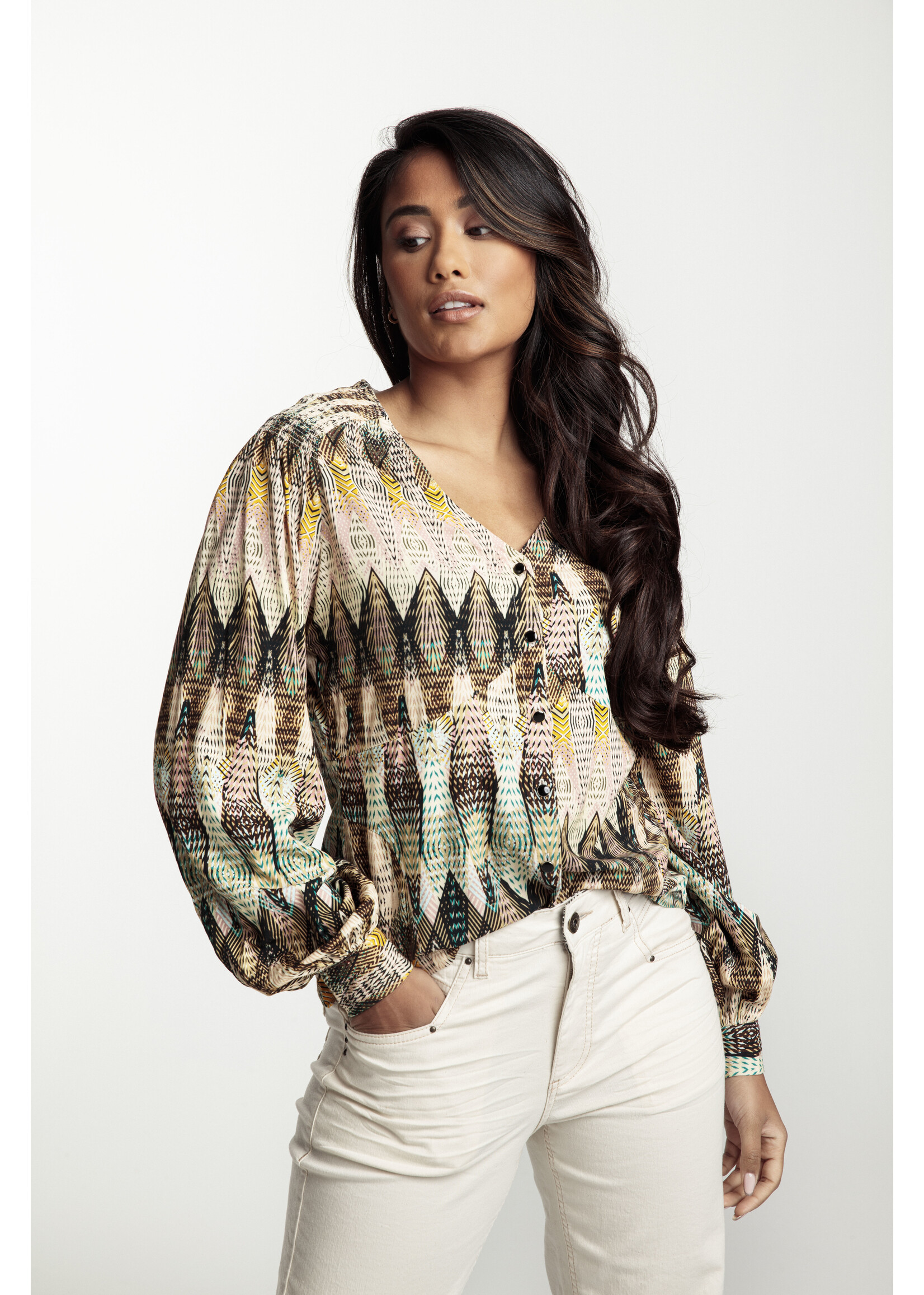 Tramontana Blouse Etnic Weaves print