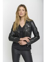 RINO & PELLE Cropped Biker Jacket Safi Black