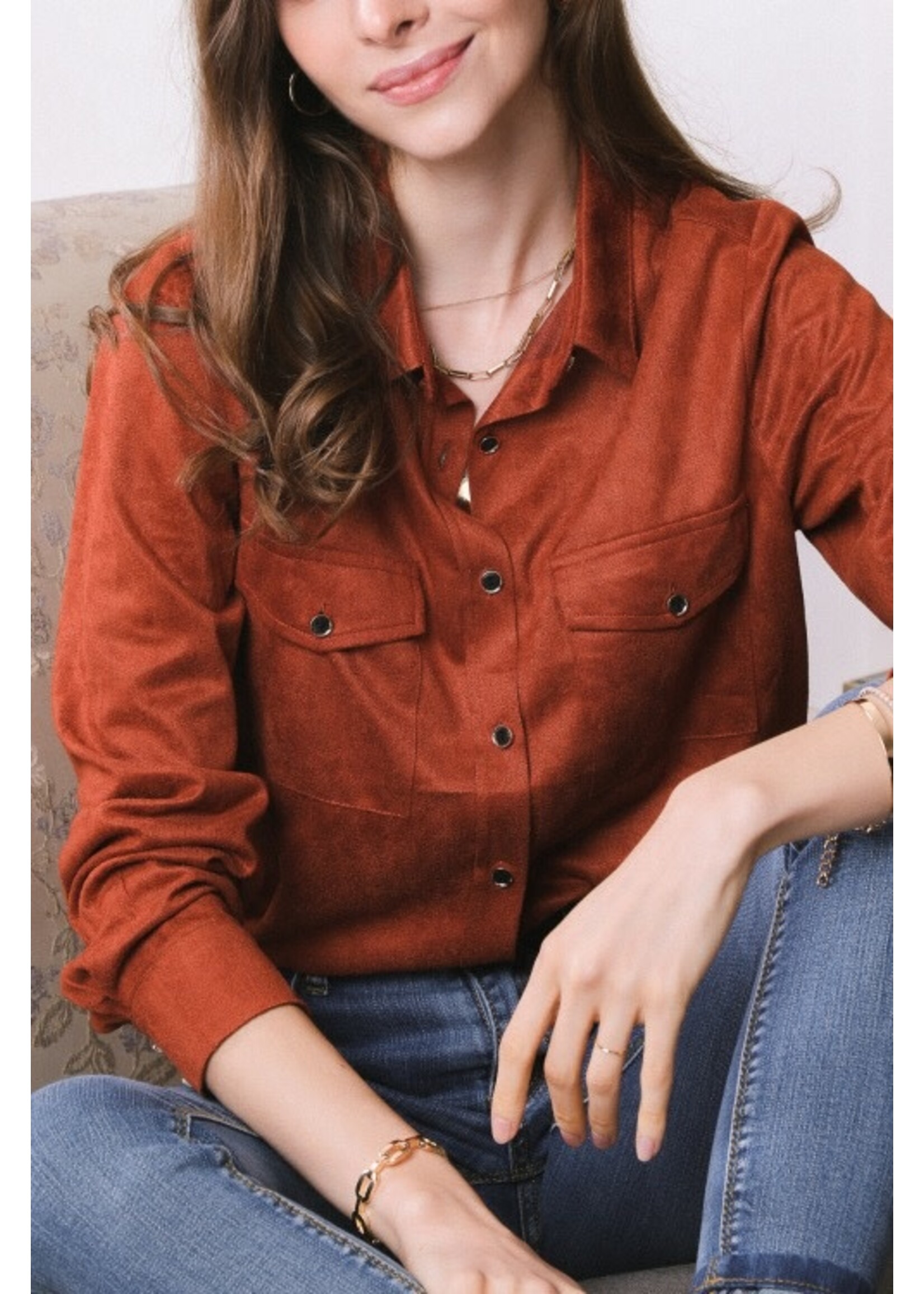 Blouse Perzik huid 100% Viscose Roest