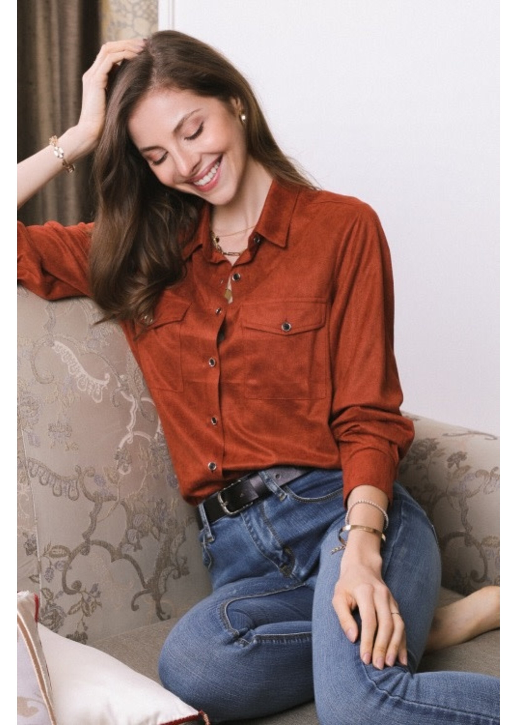 Blouse Perzik huid 100% Viscose Roest