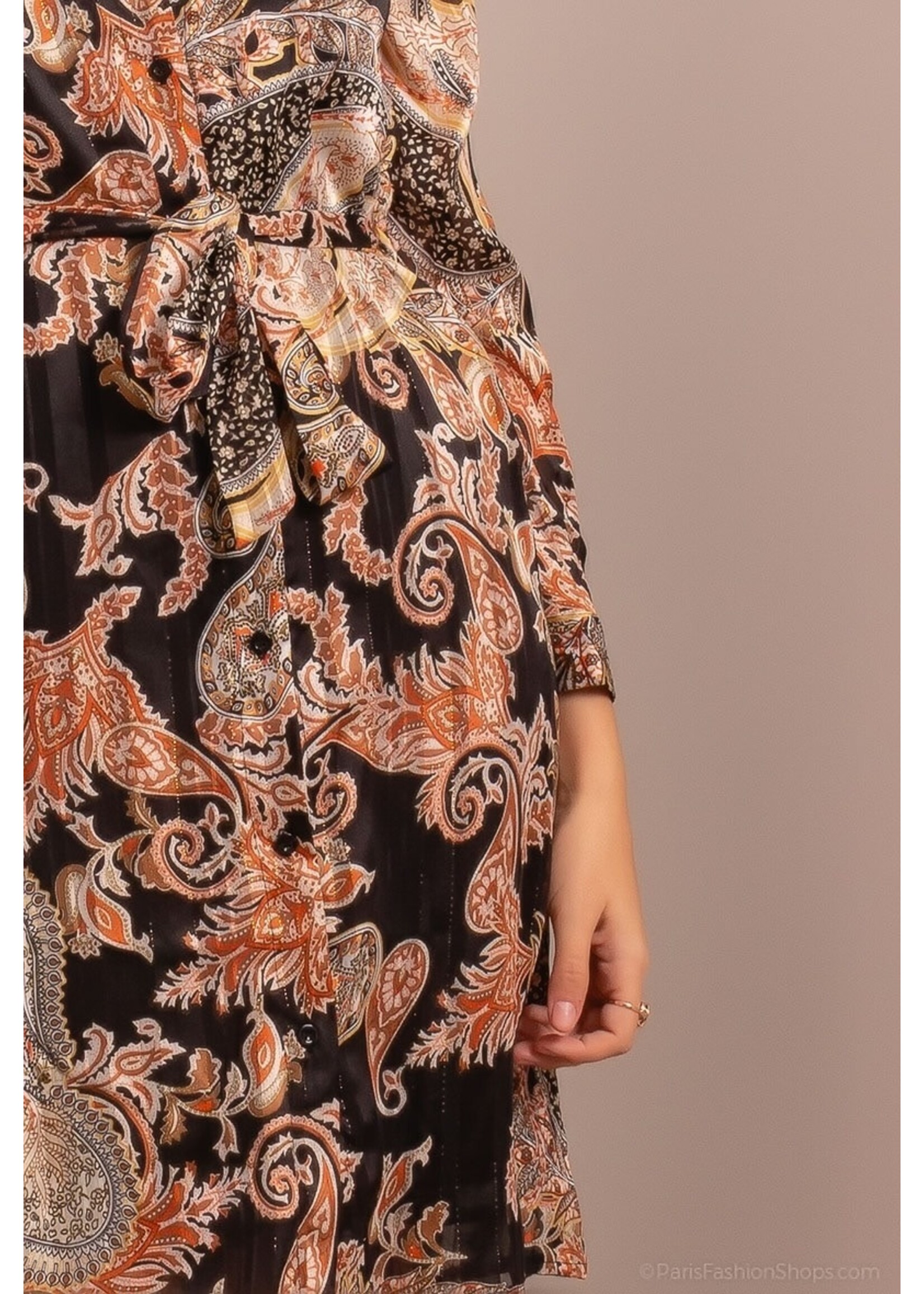 Dress Brons/Black met ceintuur