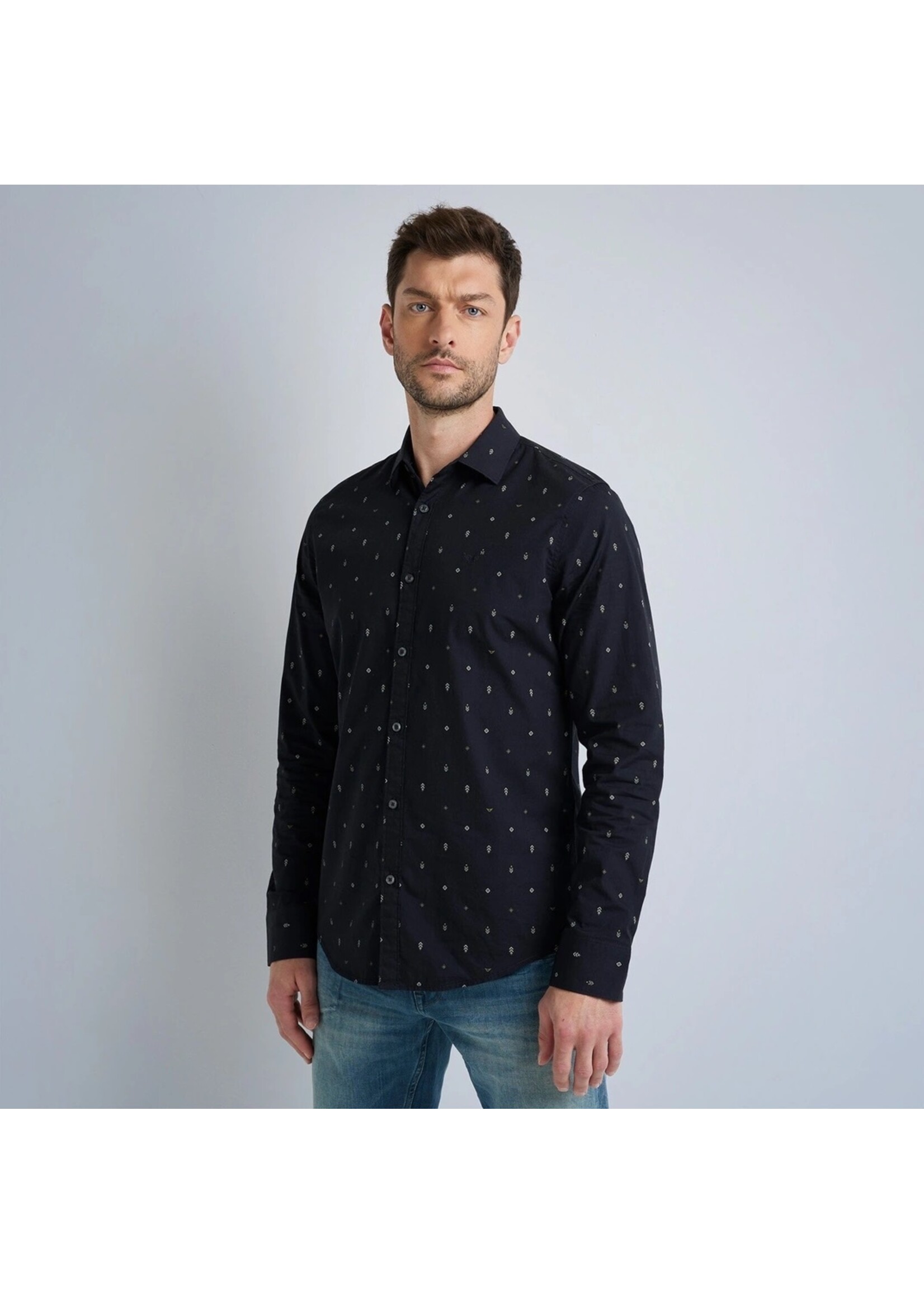 PME-Legend Long Sleeve Shirt Allover print poplin