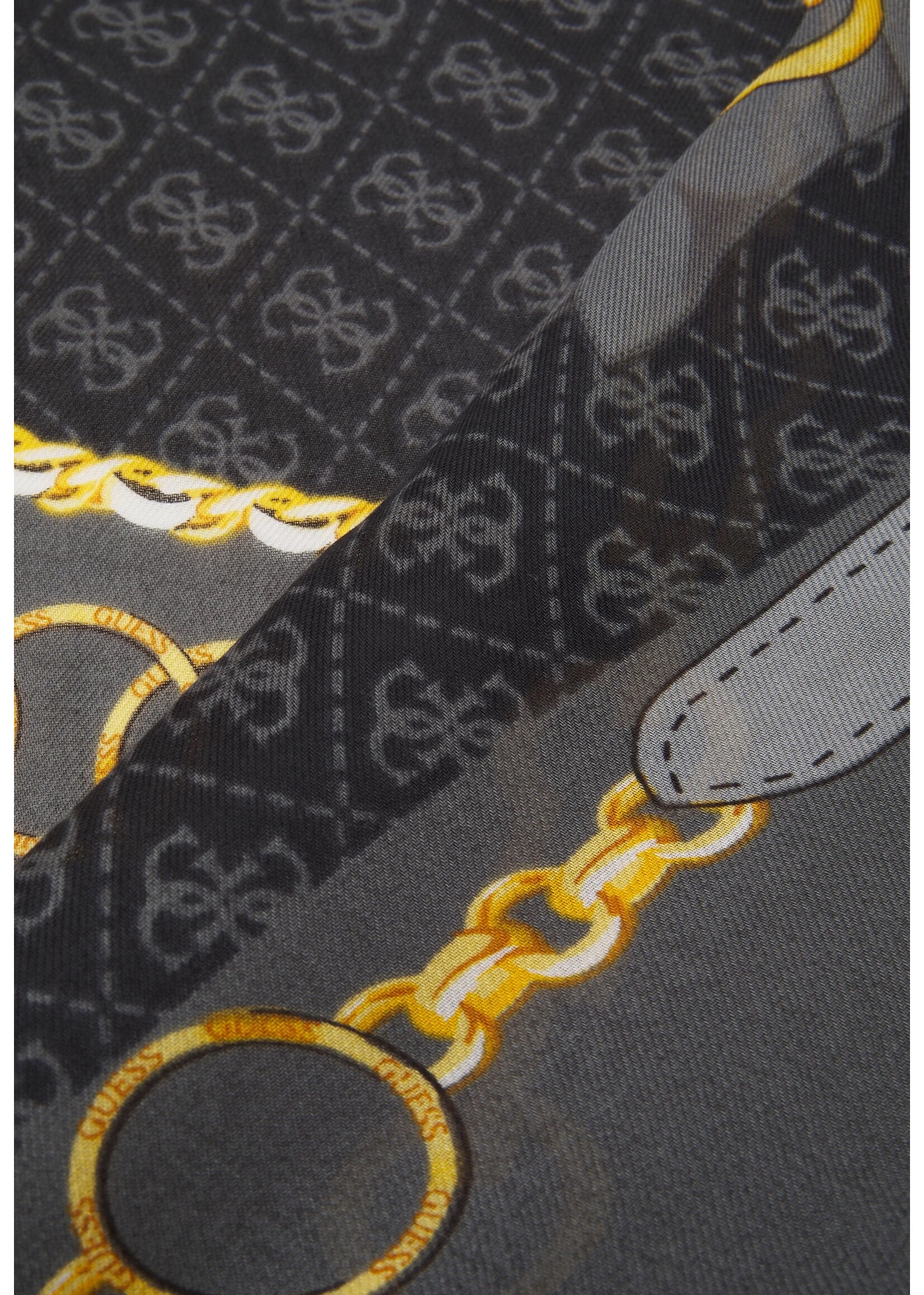 GUESS LADY Scarf GINEVRA LOGO KEFIAH 130X130 Black