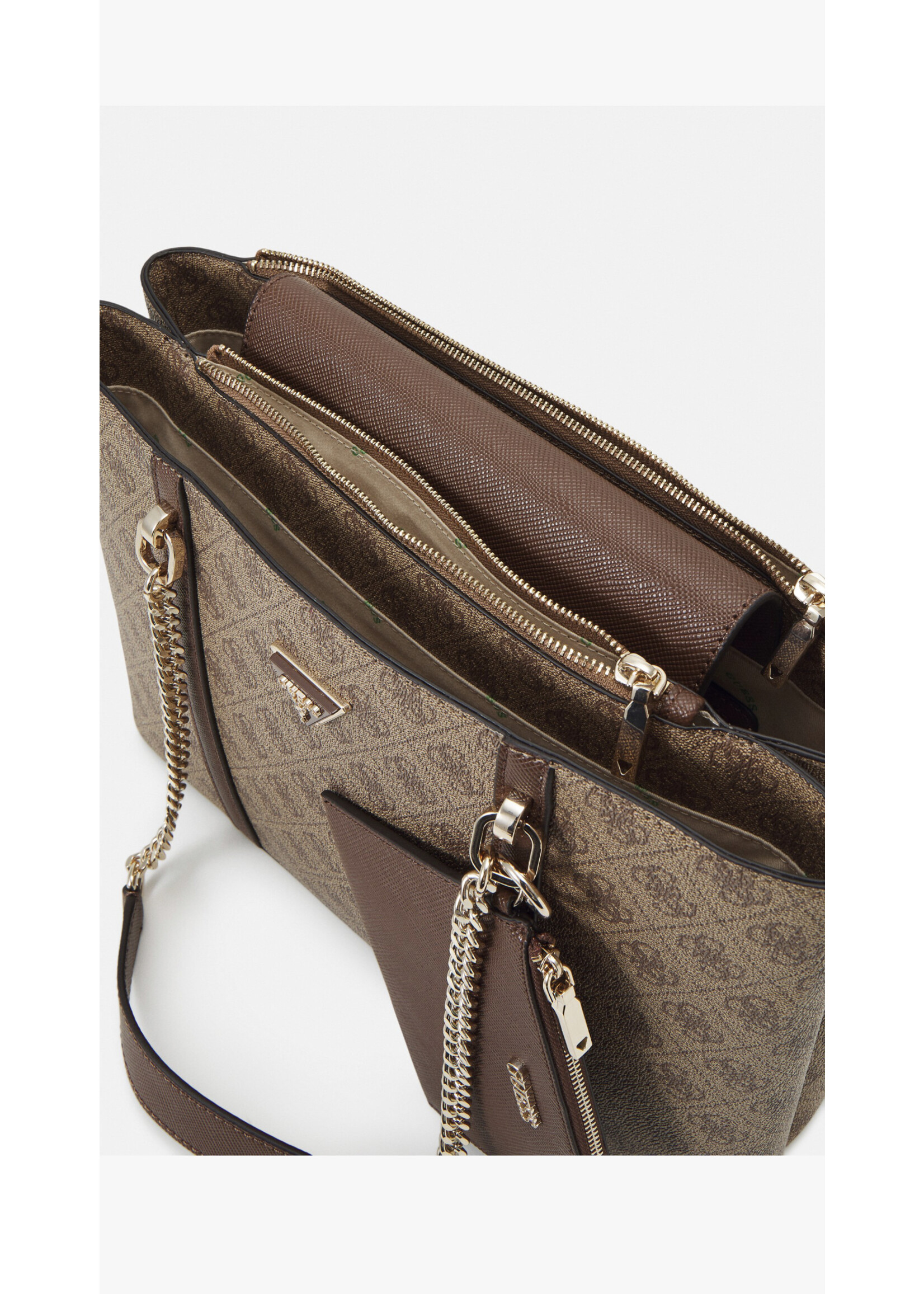 GUESS LADY ECO GRAIG CARRYALL LATTE BROWN LOGO HWESG896823