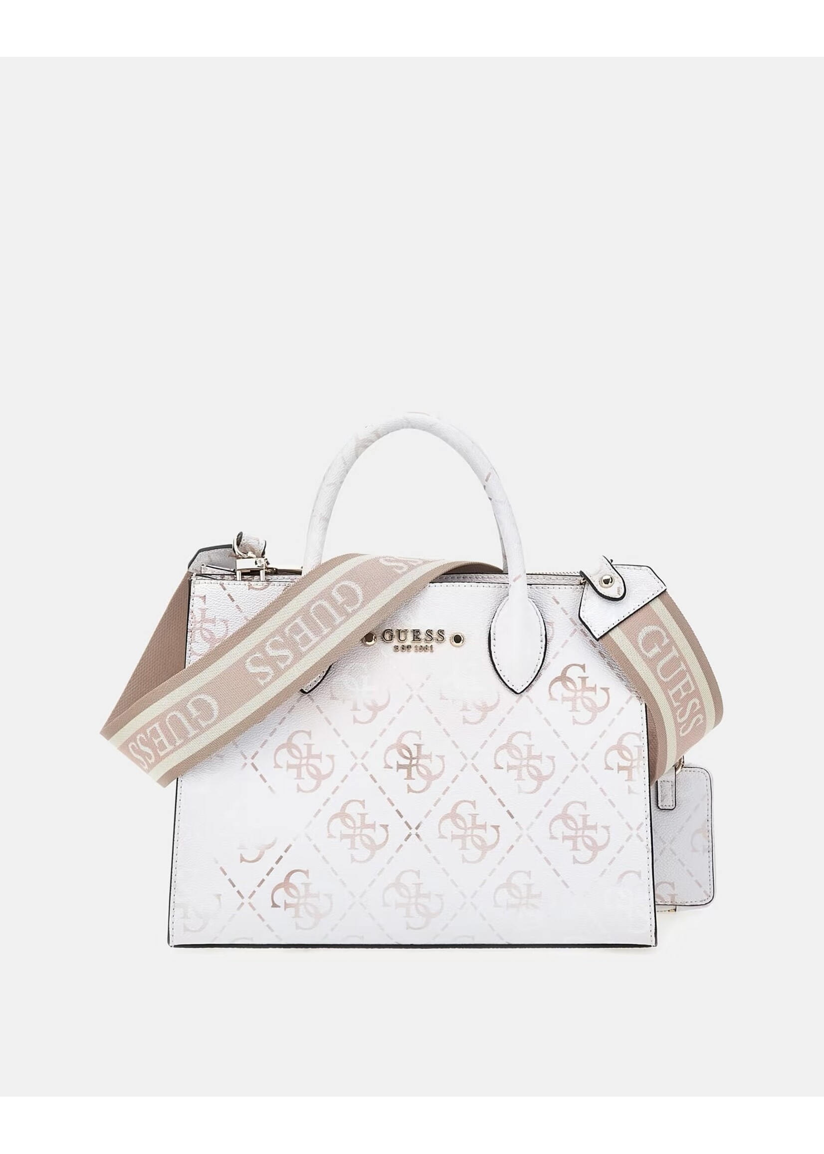 GUESS LADY REA SATCHEL WHITE OMBRE LOGO HWSO8963060