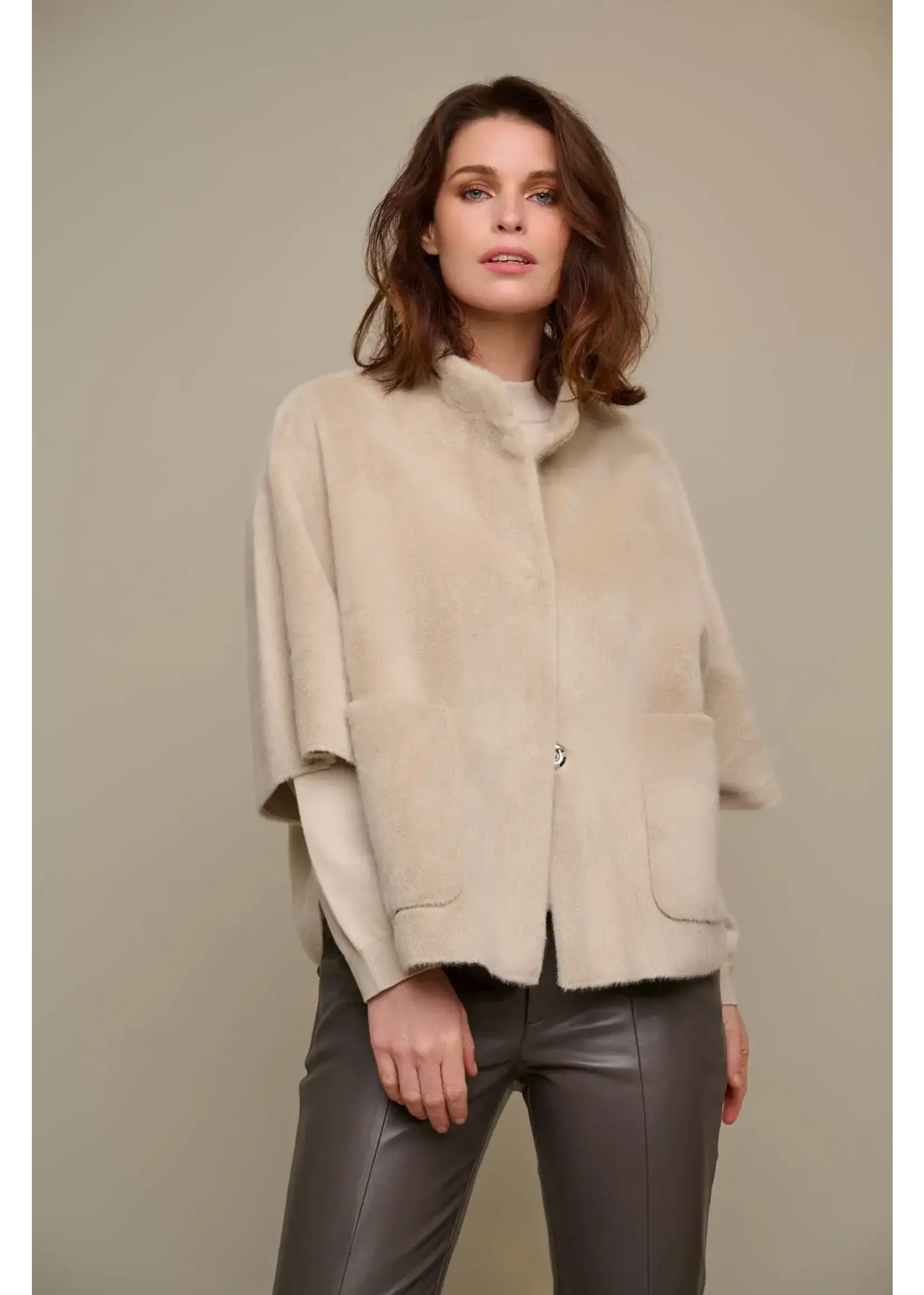 RINO & PELLE Rino&Pelle Short Cape STONE