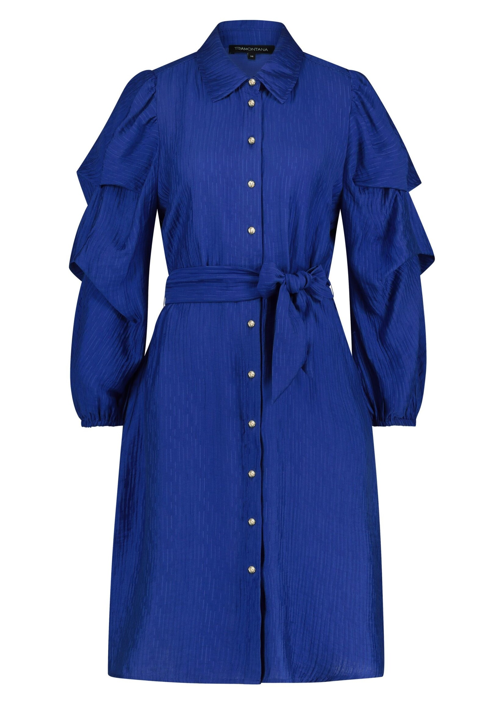 Tramontana Dress Fancy Sleeves - Bright Blue