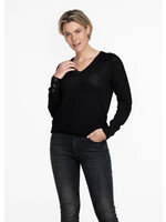 Tramontana PULL V-Neck Open Stitch 009000- Black