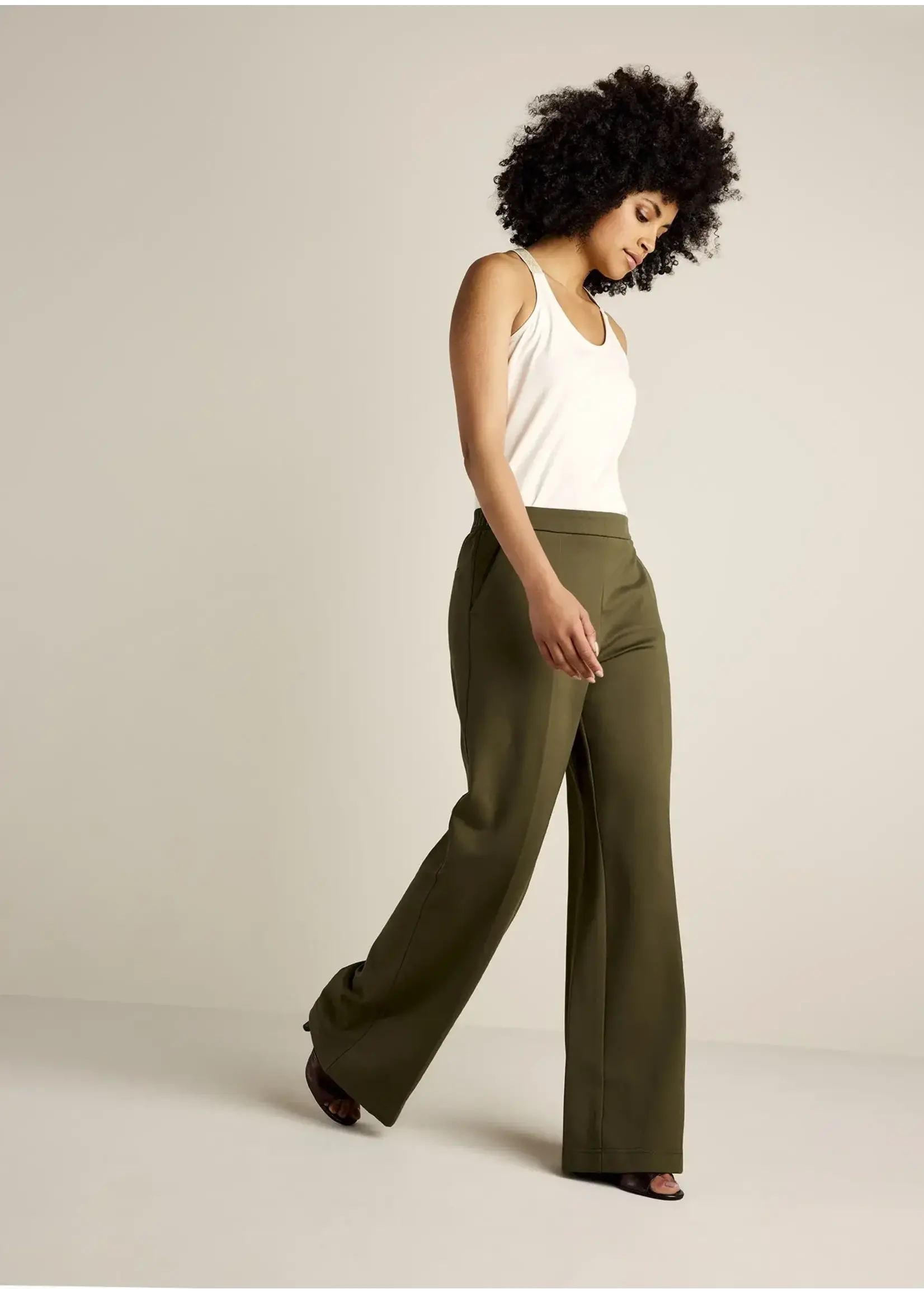 SUMMUM WOMAN TROUSER BOOT CUT PUNTO IVY GREEN