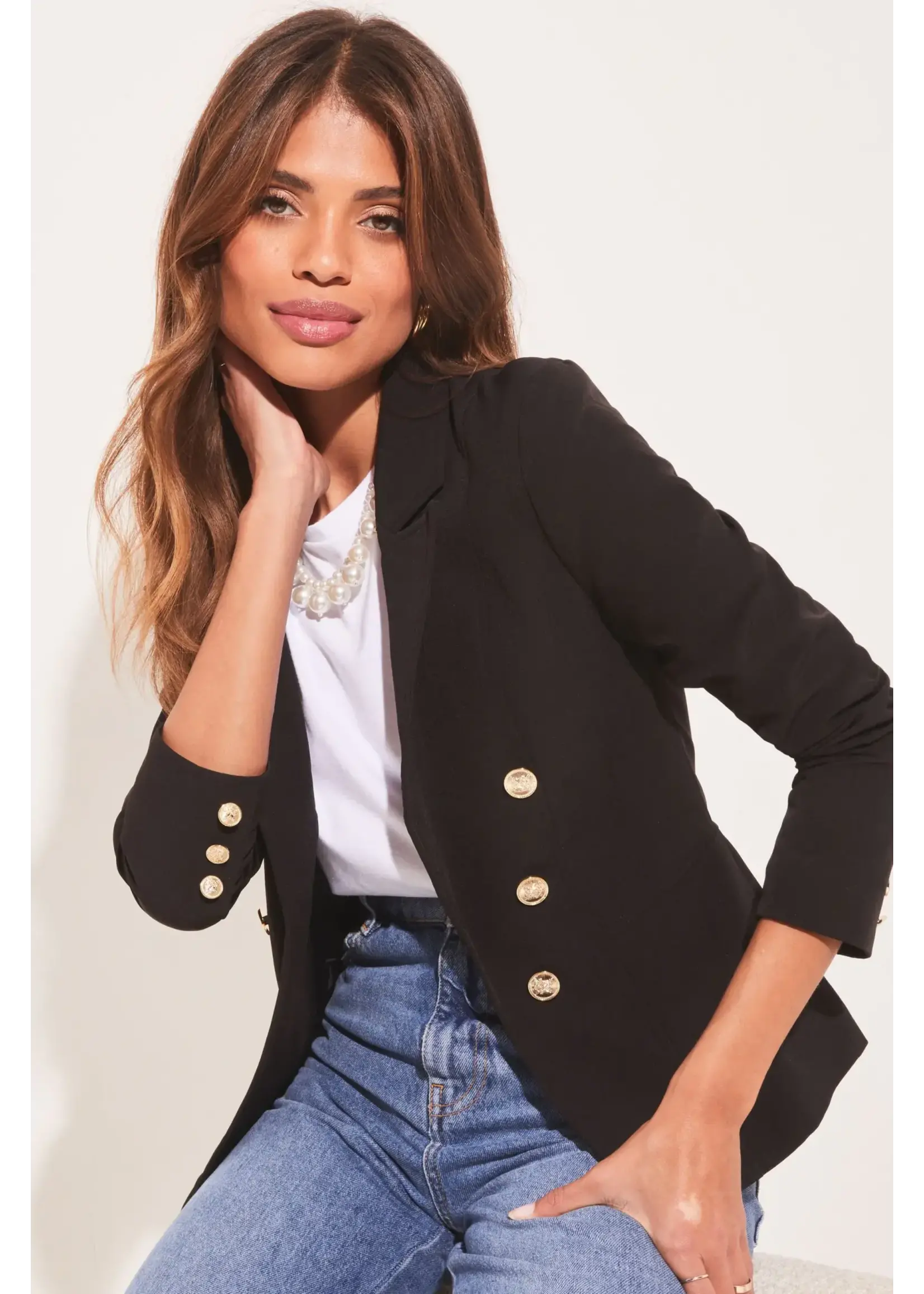 BLAZER GOLD BUTTONS BLACK - FieAmore