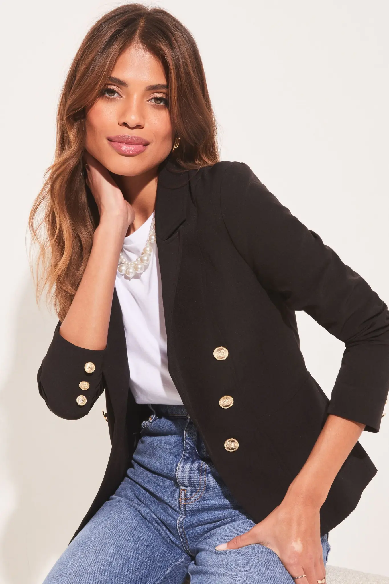 BLAZER GOLD BUTTONS BLACK FieAmore