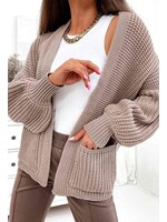 CARDIGAN WITH POCKETS TAUPE