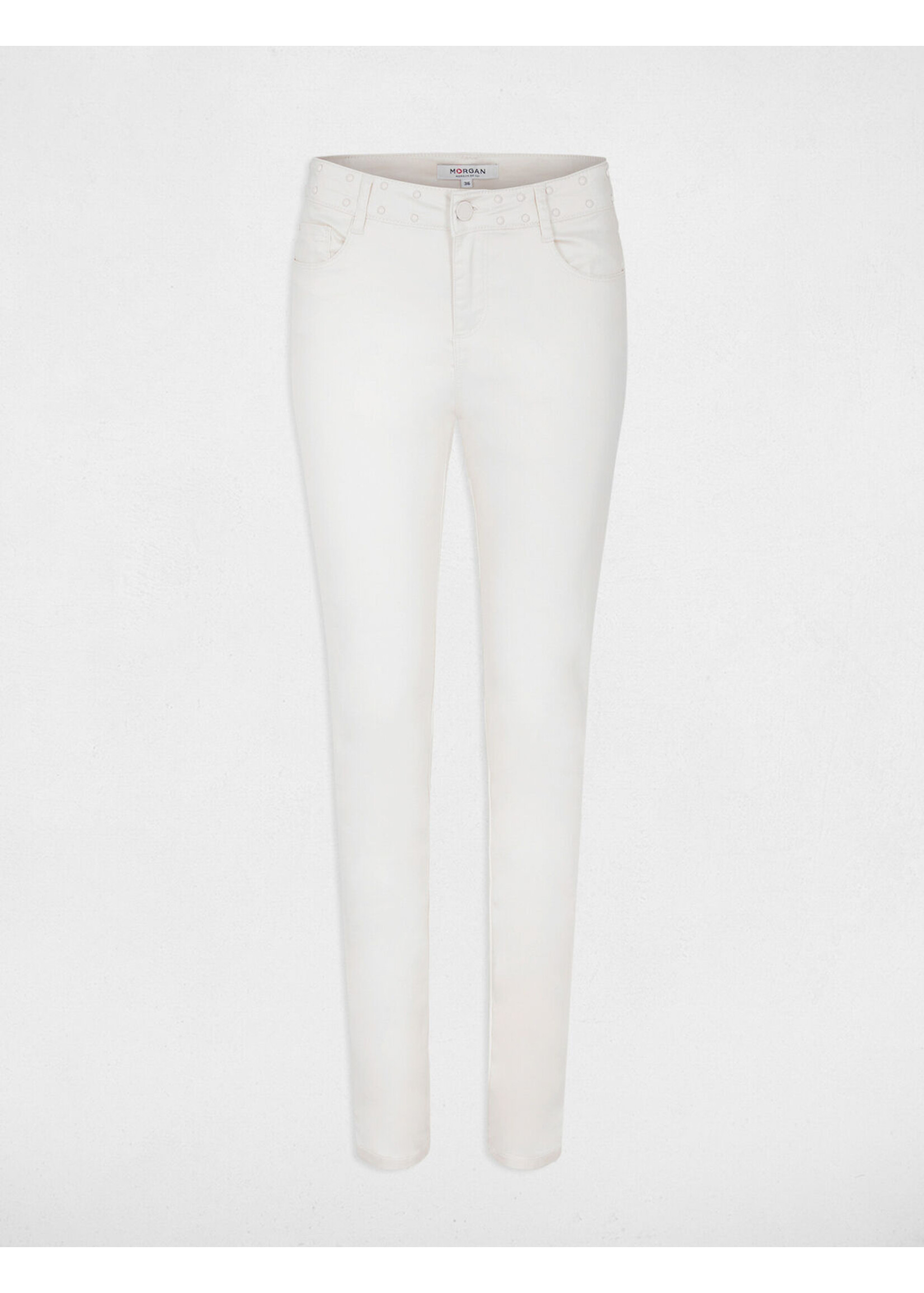 MORGAN PYUKA SLIMFIT BROEK BEIGE