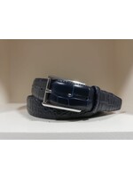 H.A.N. KROKO LEDEREN RIEM BLUE