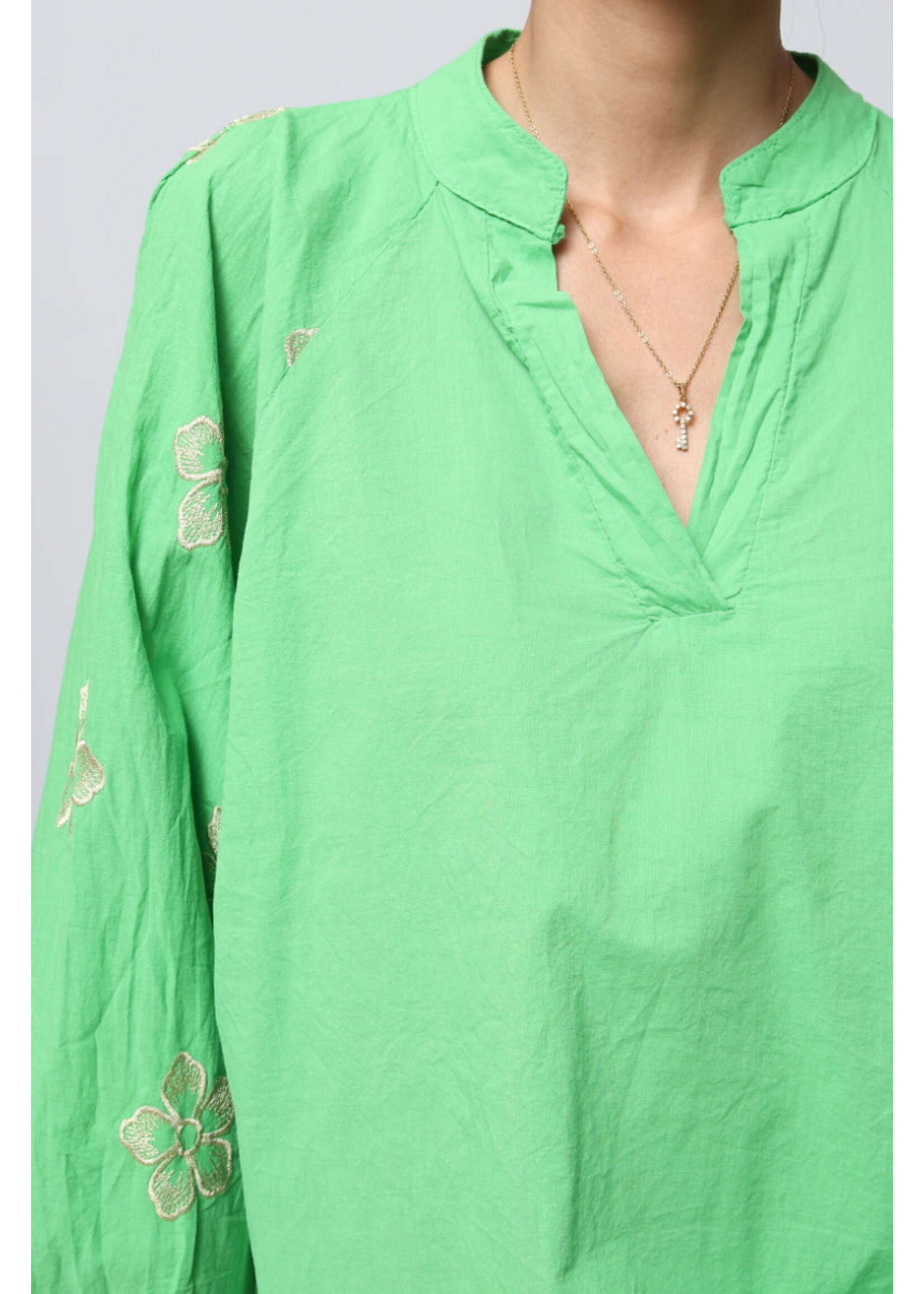 BLOUSE BRODERIE GREEN