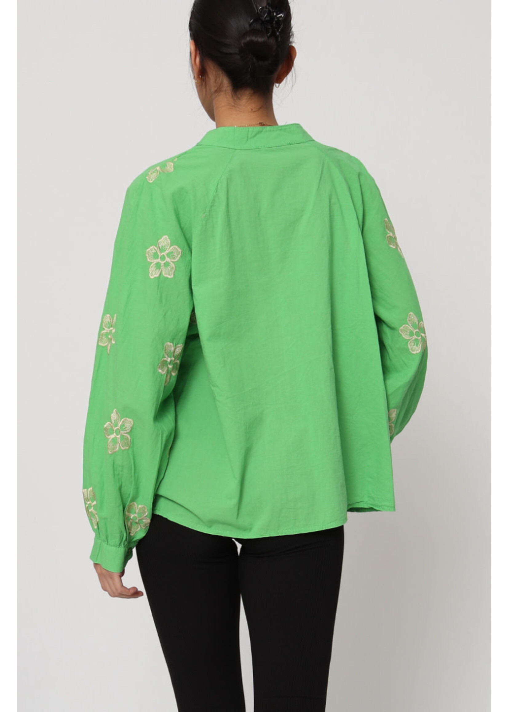 BLOUSE BRODERIE GREEN