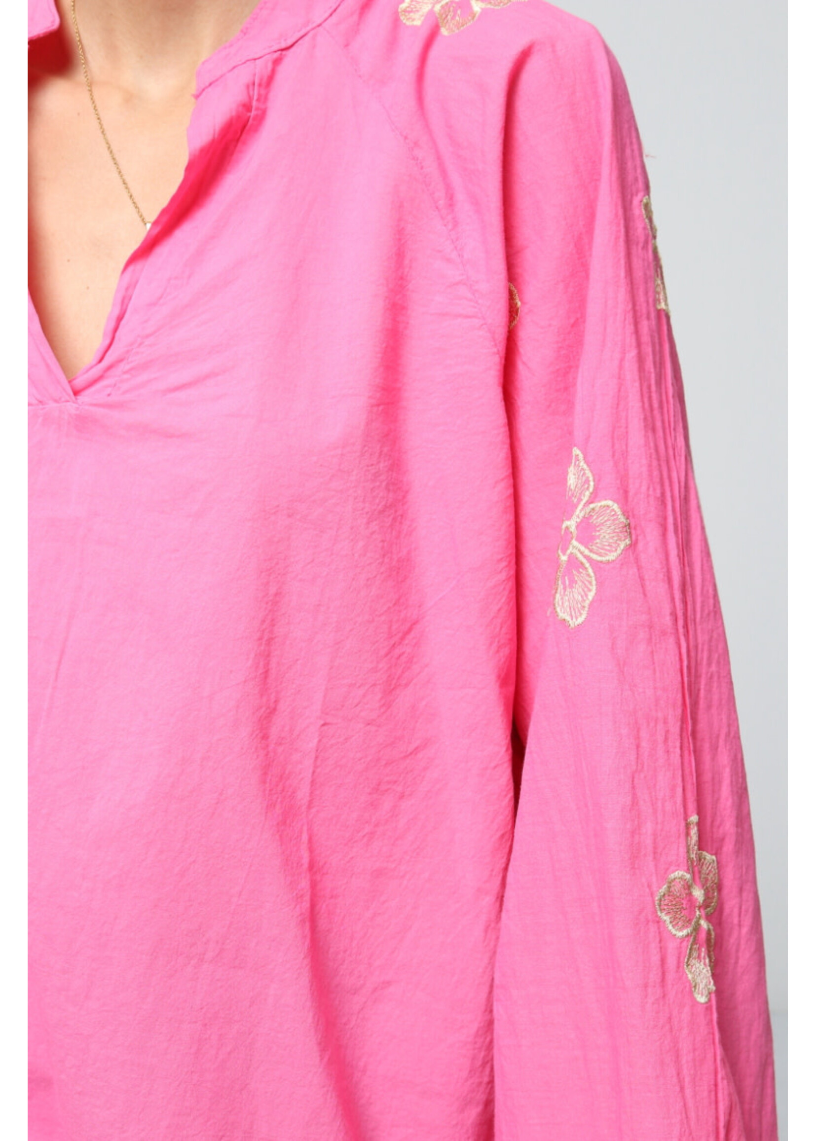 BLOUSE BRODERIE FUCHSIA