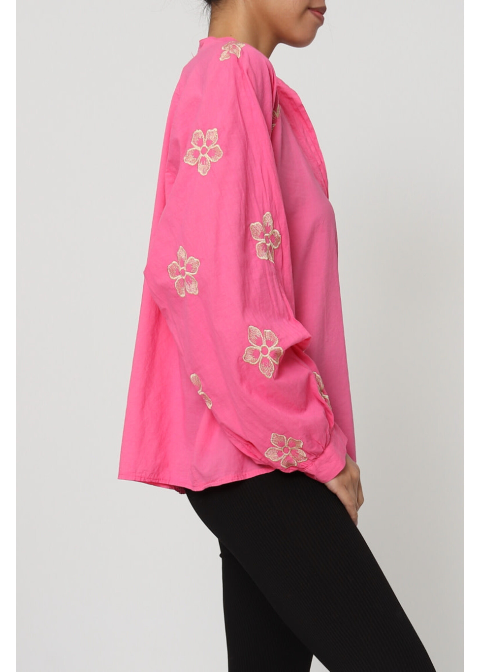 BLOUSE BRODERIE FUCHSIA