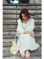 JUST WOMAN BY MATTEO DRESS GREEN STRIPE