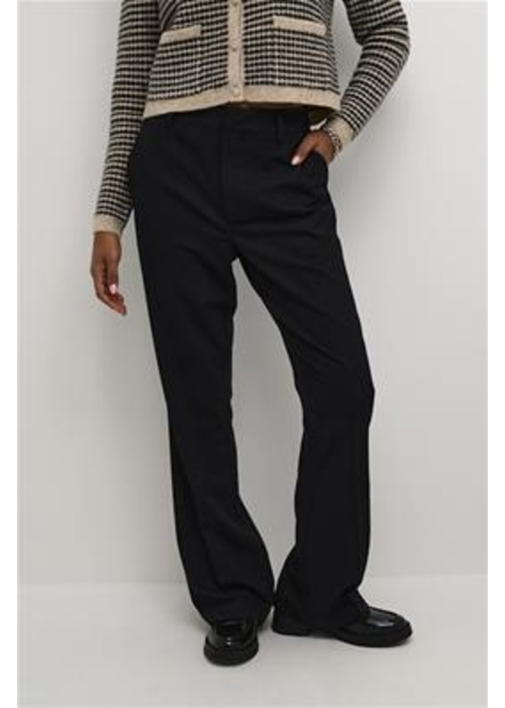 KAFFE KASAKURA FLARED PANTS BLACK