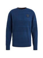 PME-Legend KNIT R-NECK COTTON KNIT BLUE