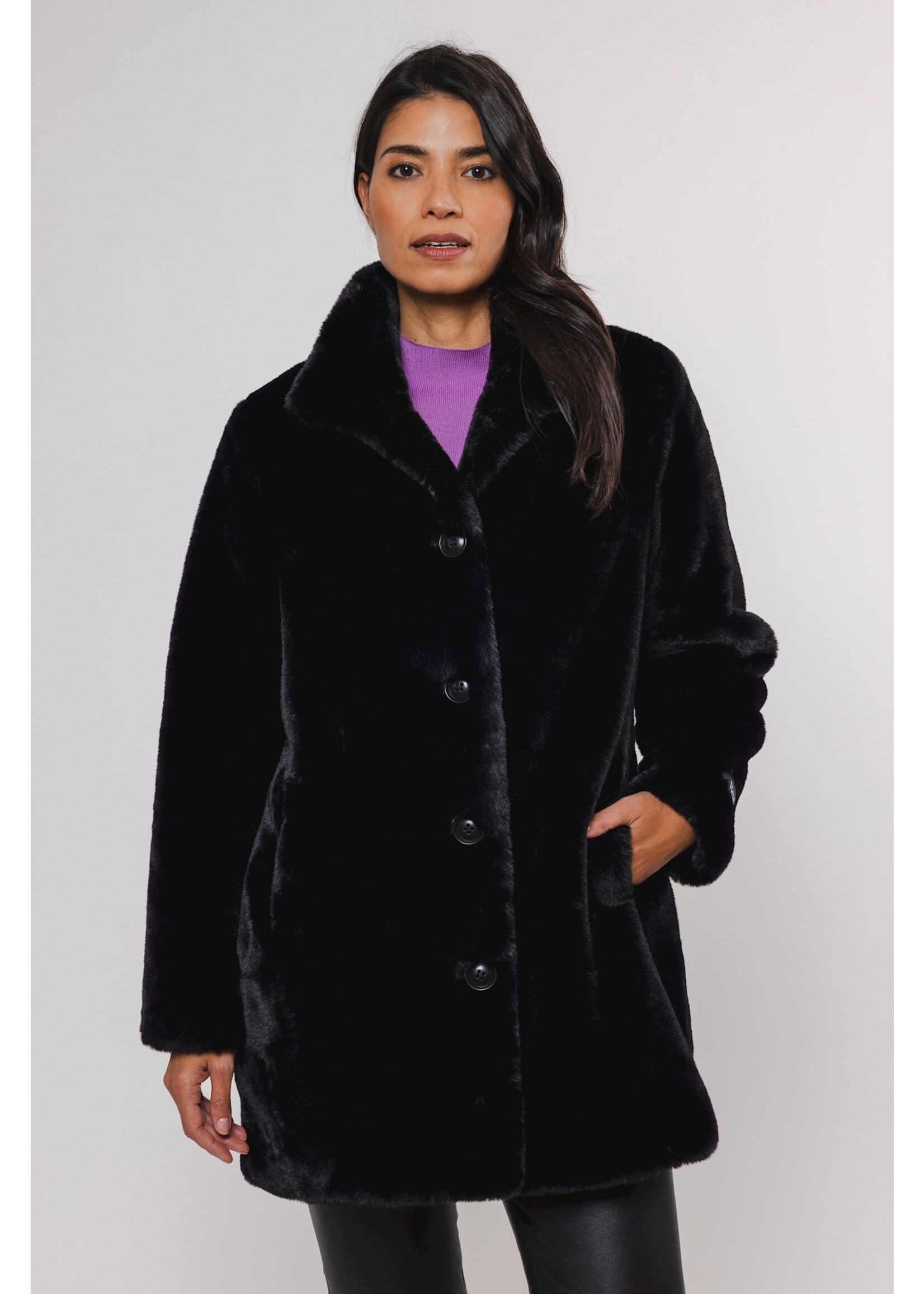 RINO & PELLE NONNA FUR COAT BLACK 7002410