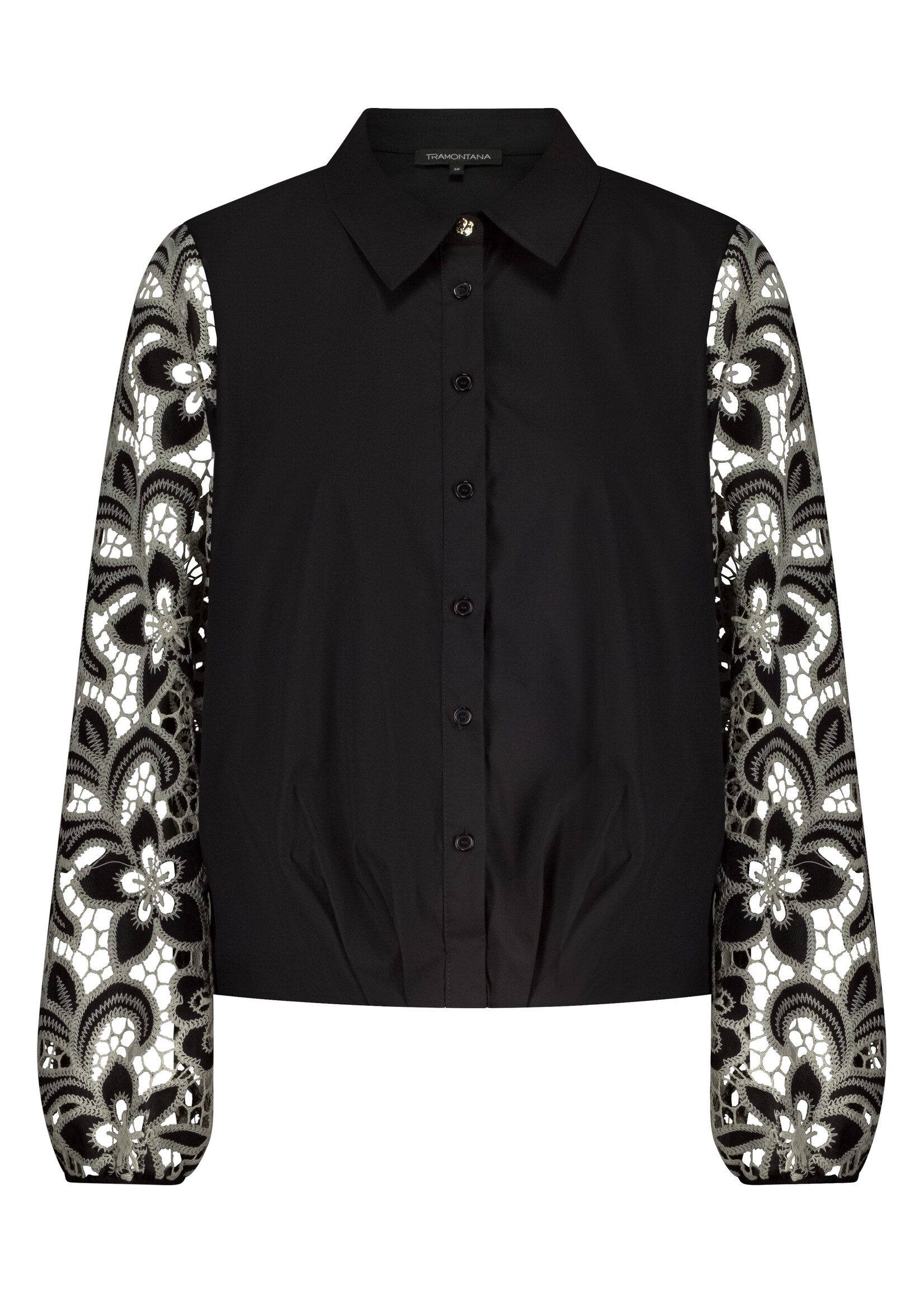 Tramontana EMBROIDERED SLEEVE BLOUSE C2417401 BLACK