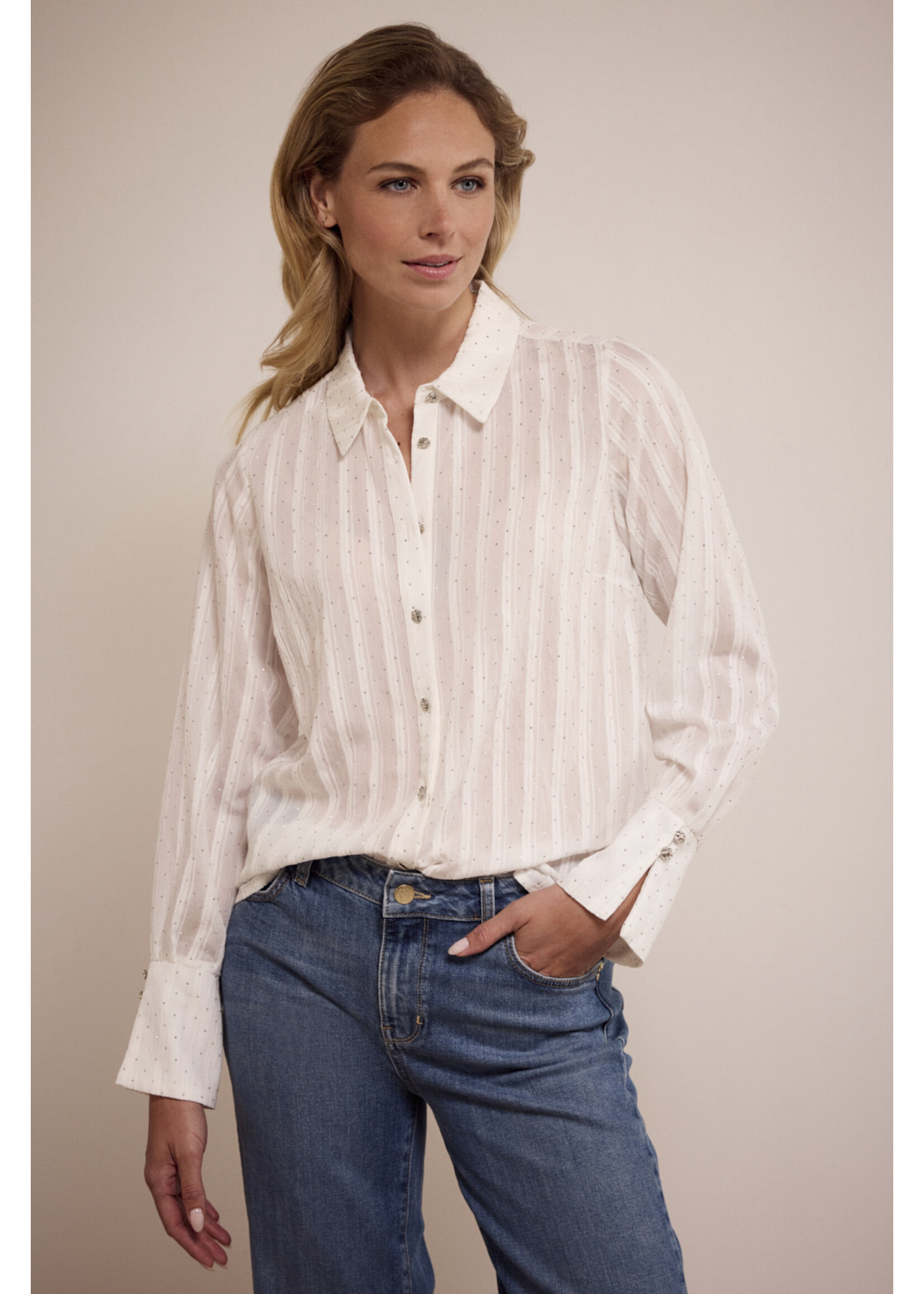 Tramontana RHINESTONE BLOUSE O0417301 OFF WHITE