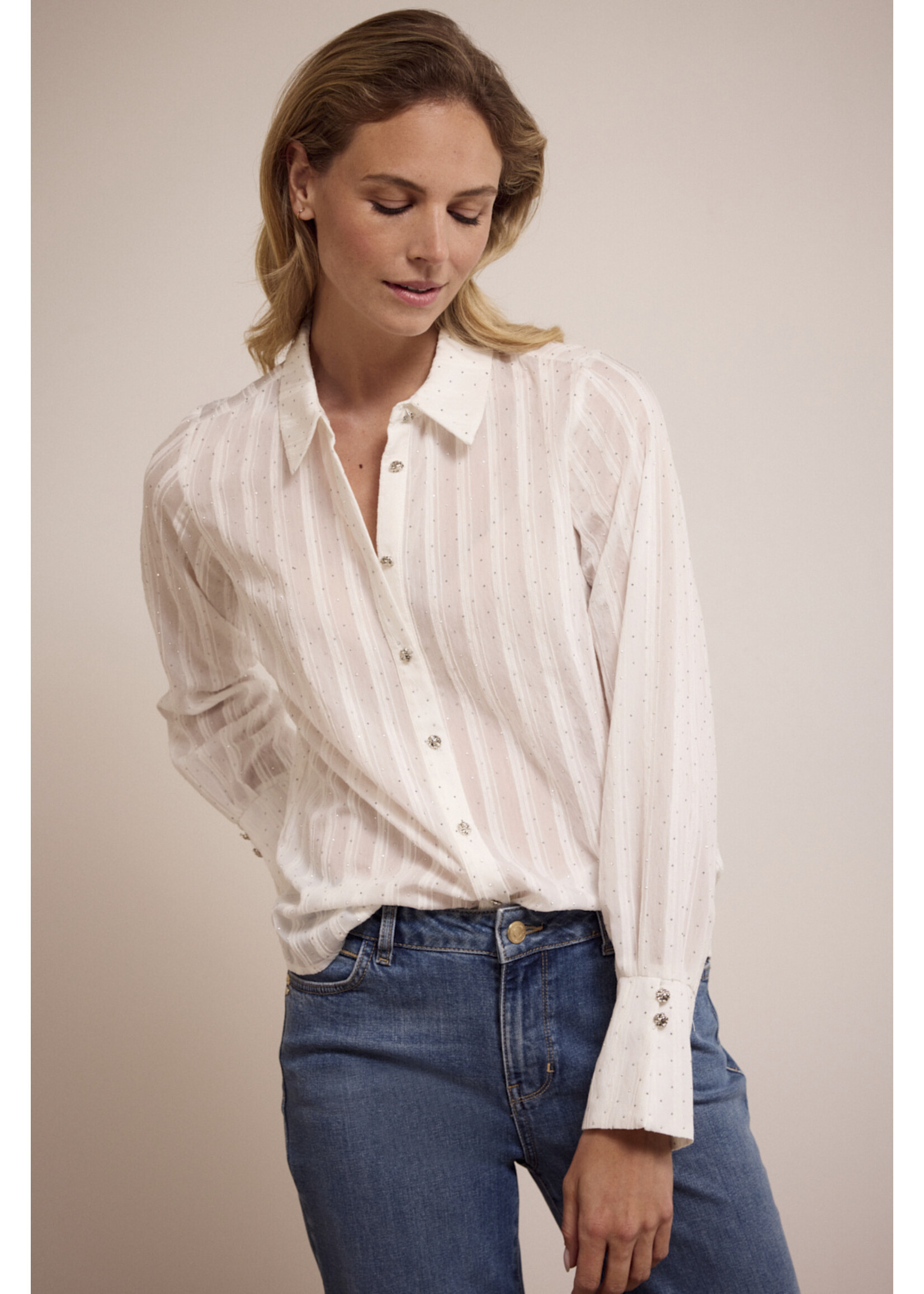 Tramontana RHINESTONE BLOUSE O0417301 OFF WHITE