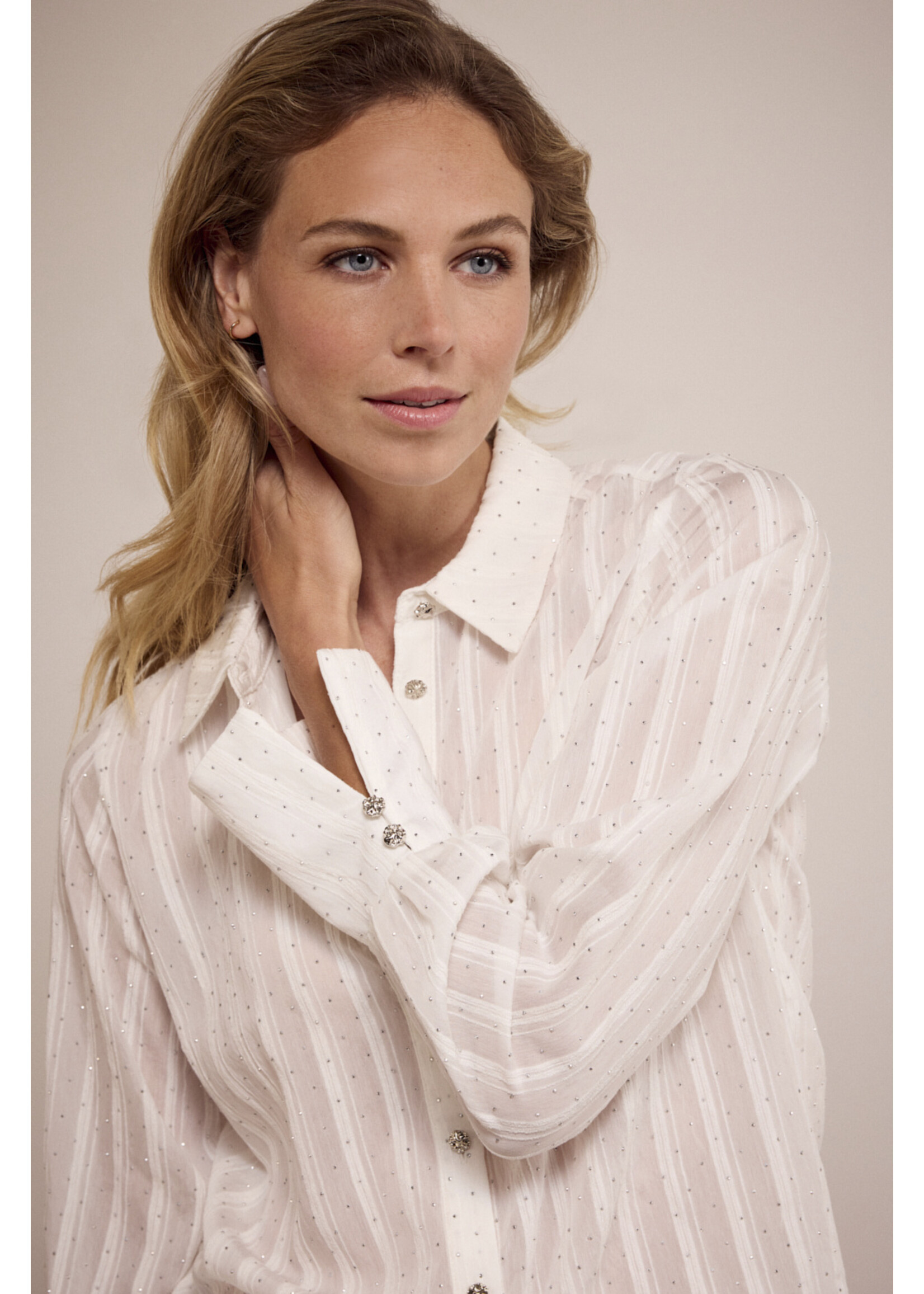 Tramontana RHINESTONE BLOUSE O0417301 OFF WHITE