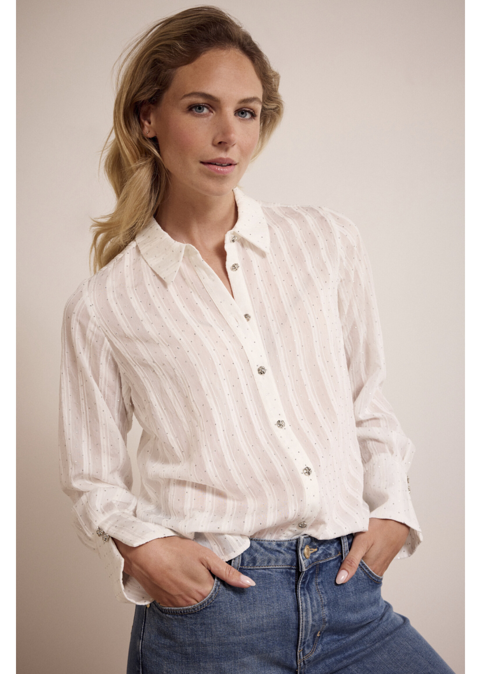 Tramontana RHINESTONE BLOUSE O0417301 OFF WHITE