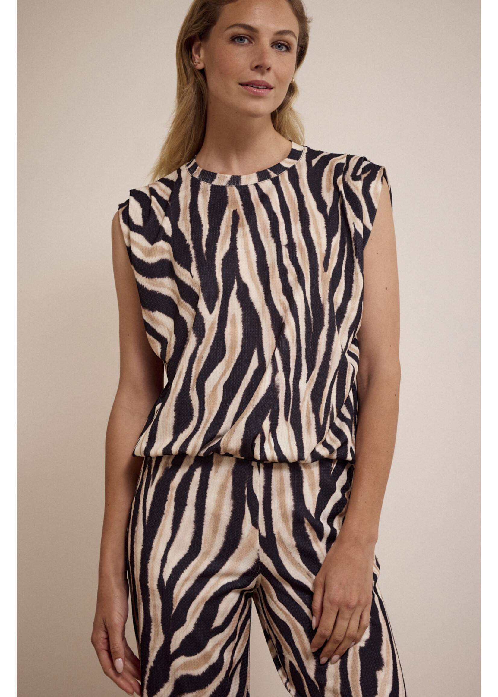 Tramontana SLEEVELESS TOP SAVANNAH STRIPES D0217401 PRINT
