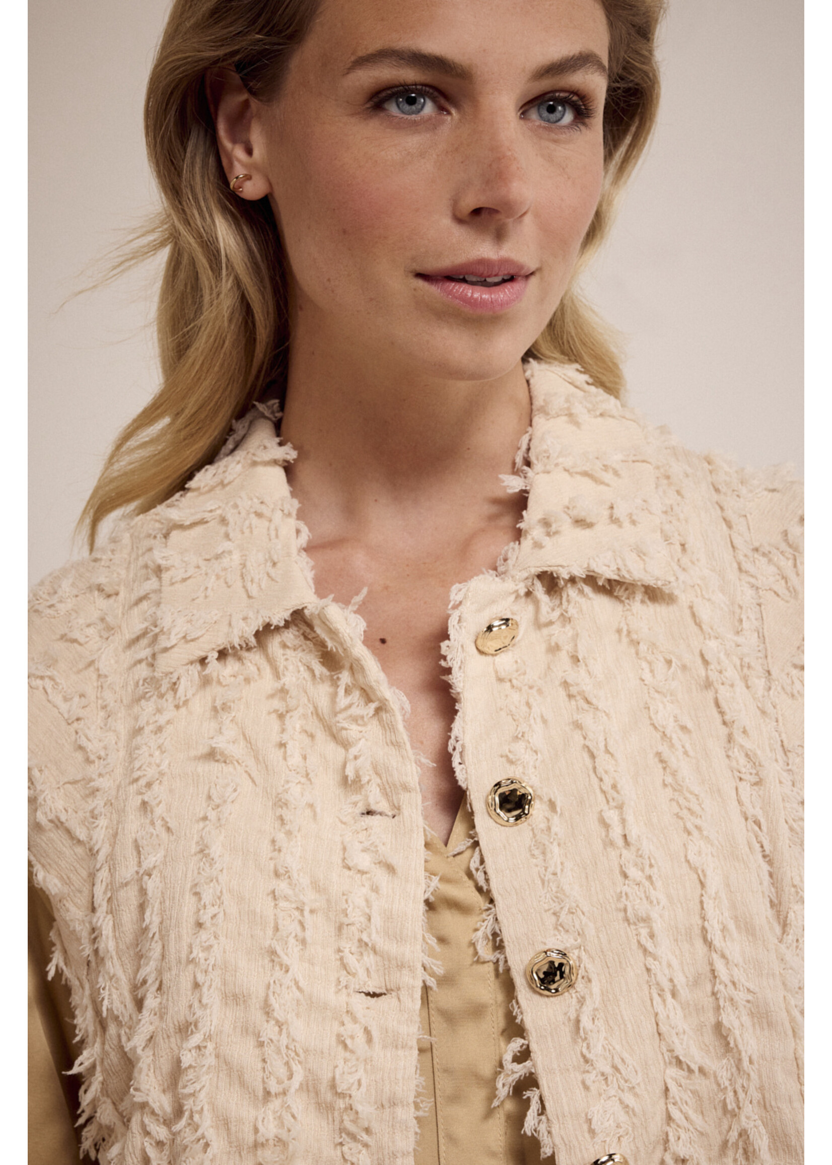 Tramontana FANCY FRILLED VEST C1517802 STONE MELANGE