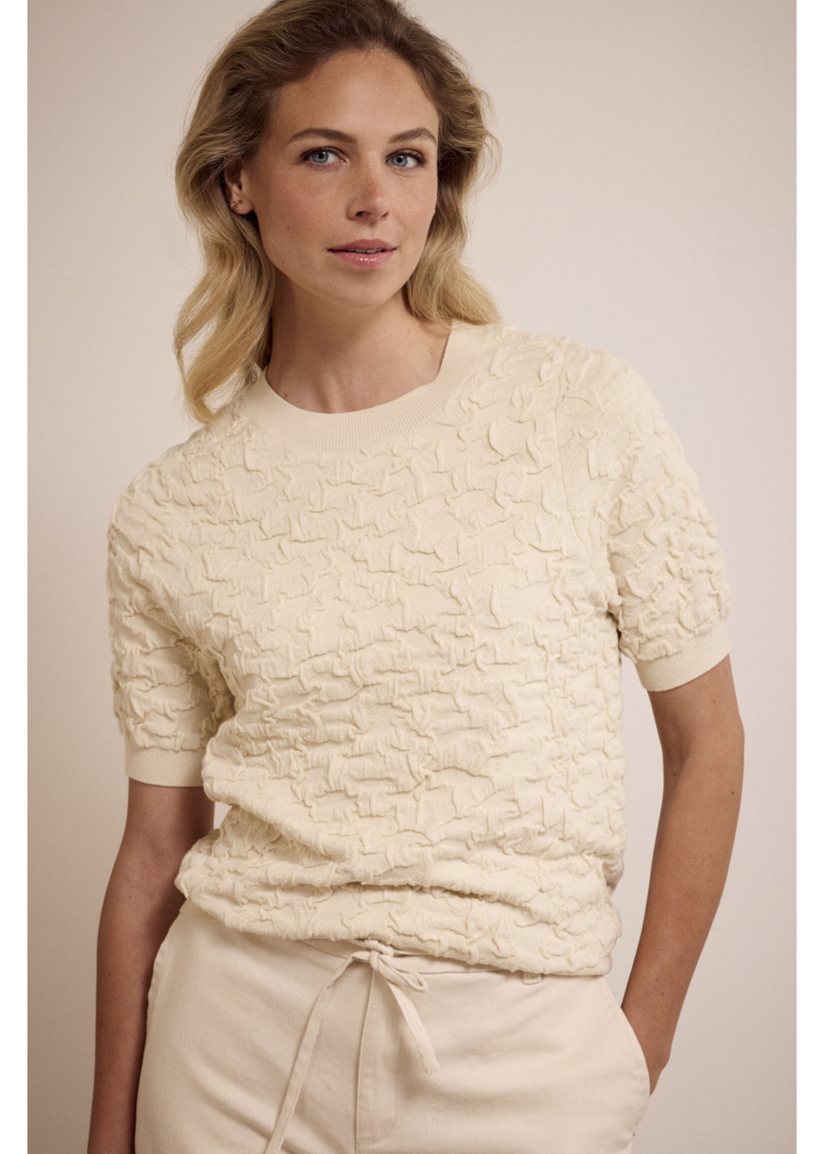 Tramontana SHORT SLEEVE 3DJUMPER Y0517501 STONE