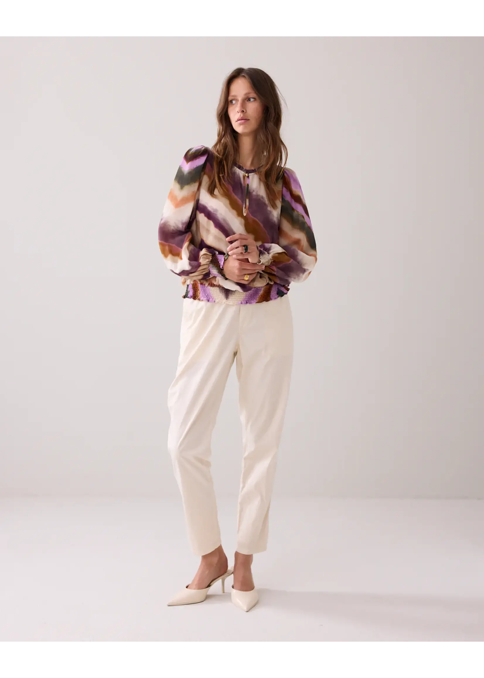 SUMMUM WOMAN TOP LONG SLEEVES ZIGZAG PRINT 2S3337-12272