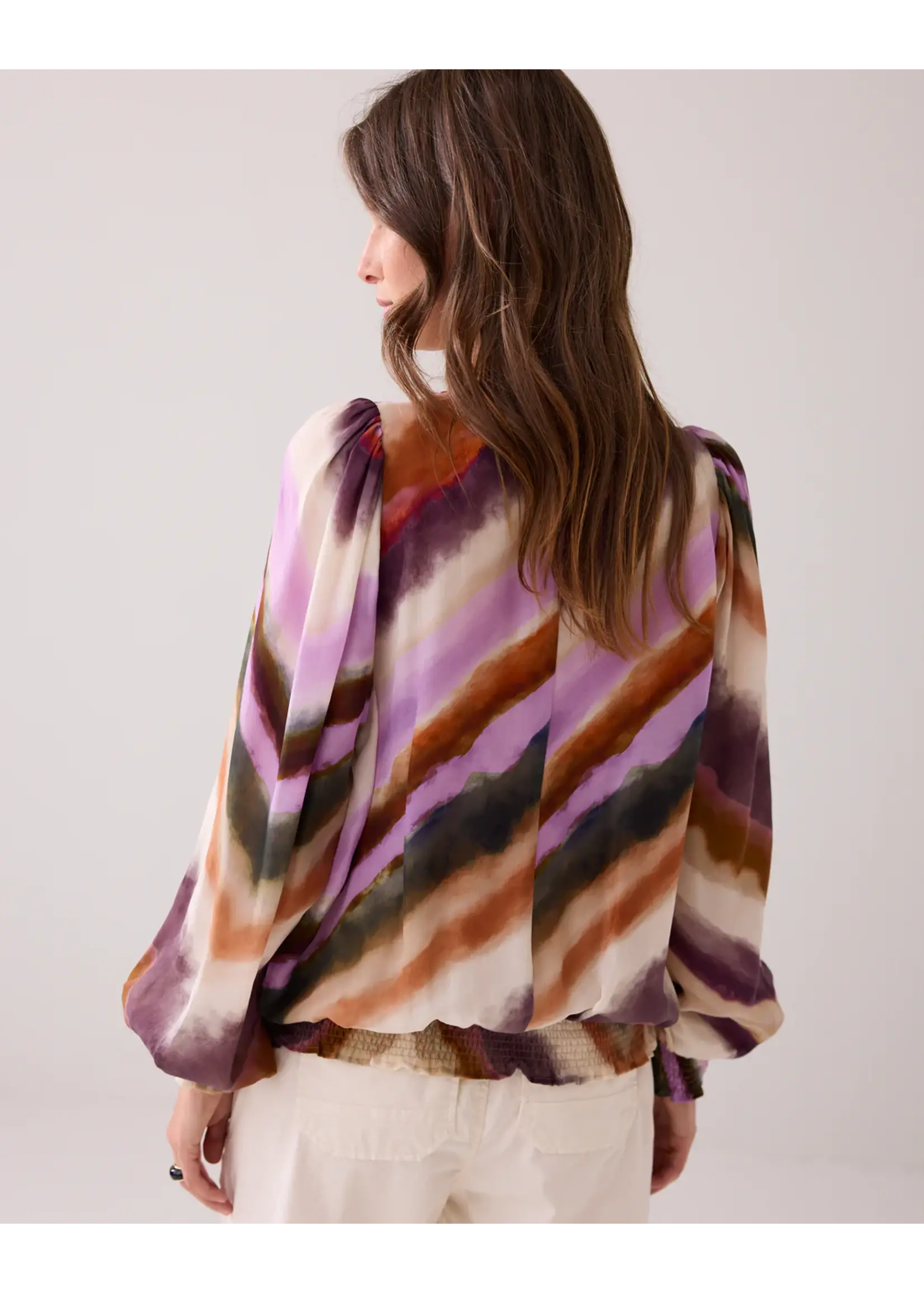 SUMMUM WOMAN TOP LONG SLEEVES ZIGZAG PRINT 2S3337-12272