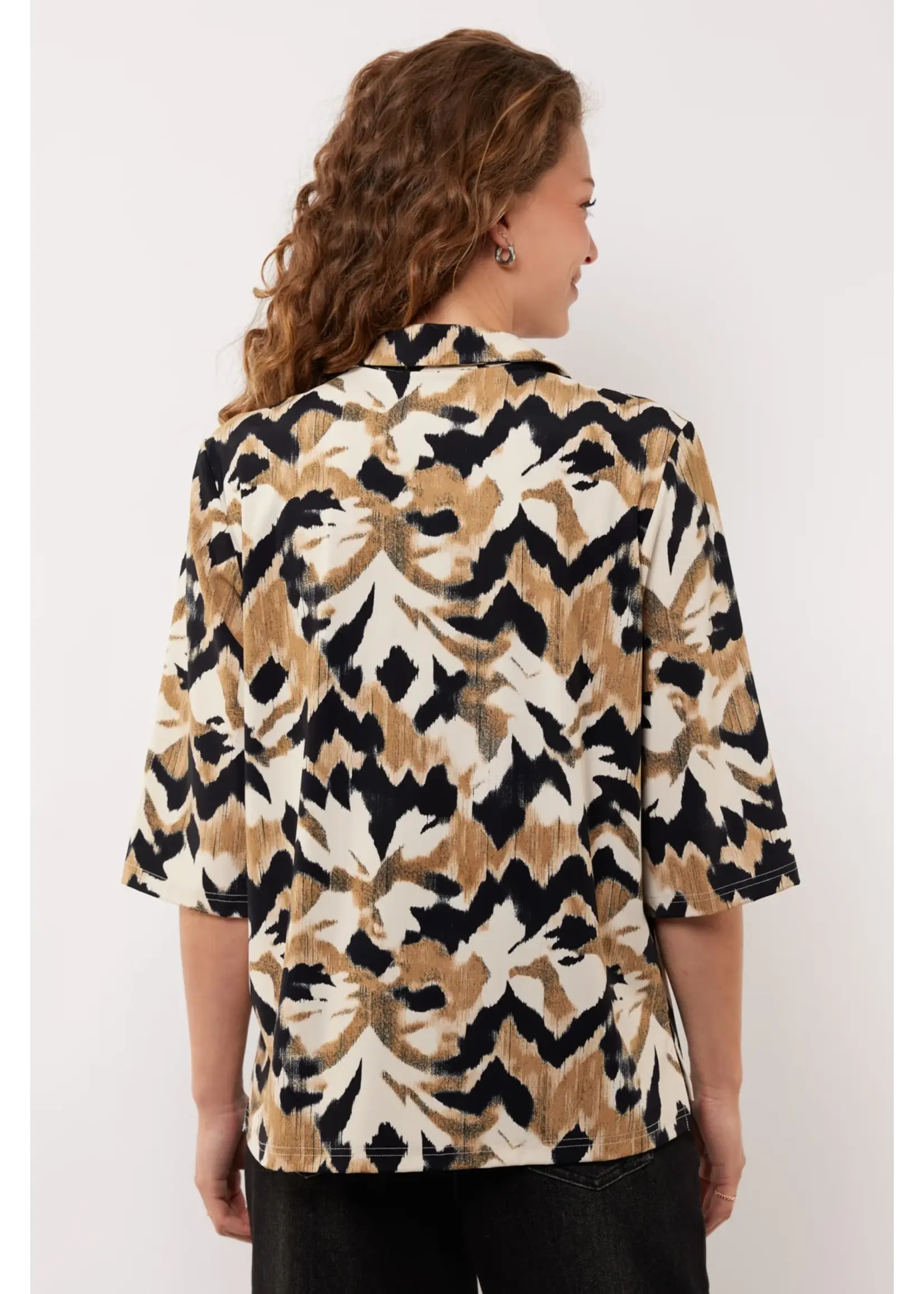 G MAXX UMA BLOUSE LIGHT CAMEL/BLACK