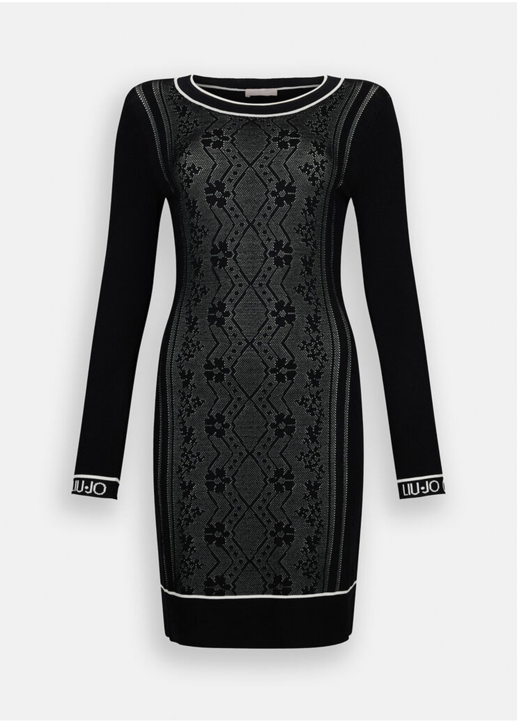 LIU JO DRESS ABITO MAGLIA TF5063 MS55N BLACK/WHITE